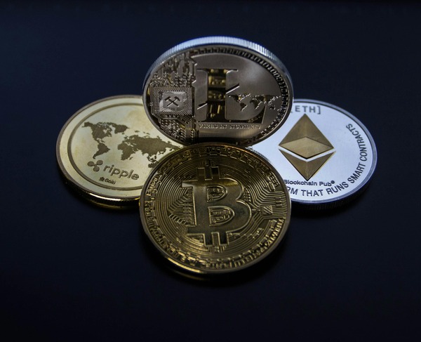 Bitcoin, Ethereum and Ripple physical cryptocurrency coins